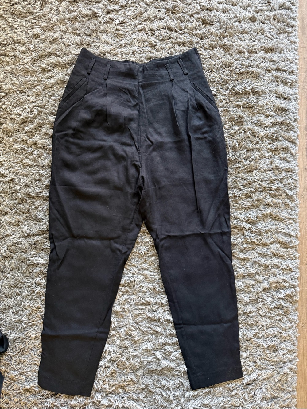H&M Black High-Waist Tapered Trousers